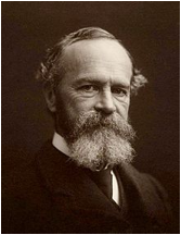 A black and white photograph of James